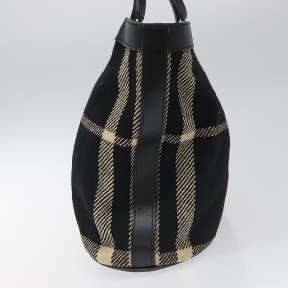 Burberry Nova Check Hand Bag Wool Black - Picture 4 of 16